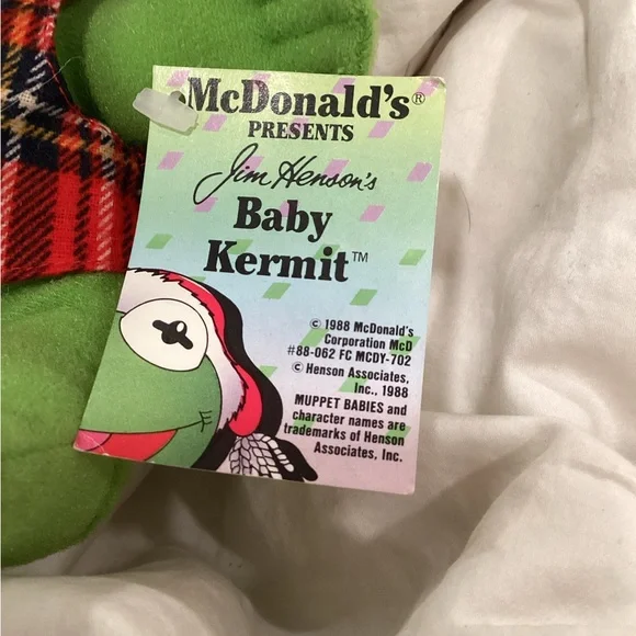 McDonald's 1987 Holiday Miss Piggy & Kermit Plush Duo. NWT original - Picture 3 of 9